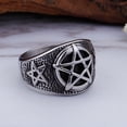 thumbnail image 5 of SPRING PARK Rings for Men Steel Five-pointed Star Index Wave Ring Vintage Jewelry Cool Rings for Men, 5 of 7