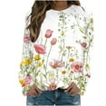 thumbnail image 2 of Royisotas Raglan Womens Sweatshirts Winter Long Sleeve Floral Graphic Pullover Trendy Loose Fit Crew Neck Casual Hoodless Tops, 2 of 5