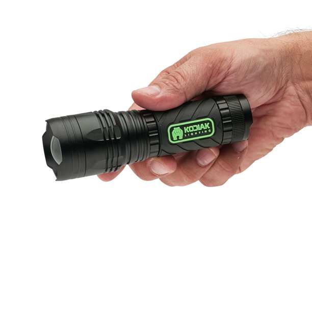 Kodiak 1000 Lumen COB LED Rubber Grip Tactical Flashlight with 4 AAA
