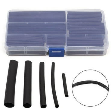 150Pcs Black Heat Shrink Tubing Tube Sleeving Car Wire Wrap Heatshrink