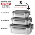 thumbnail image 2 of Starfrit LocknLock STEEL - Stainless Steel Food Storage Container - 14oz/400ml - Airtight & Leakproof - 4-Sided Locking Lid, 2 of 8