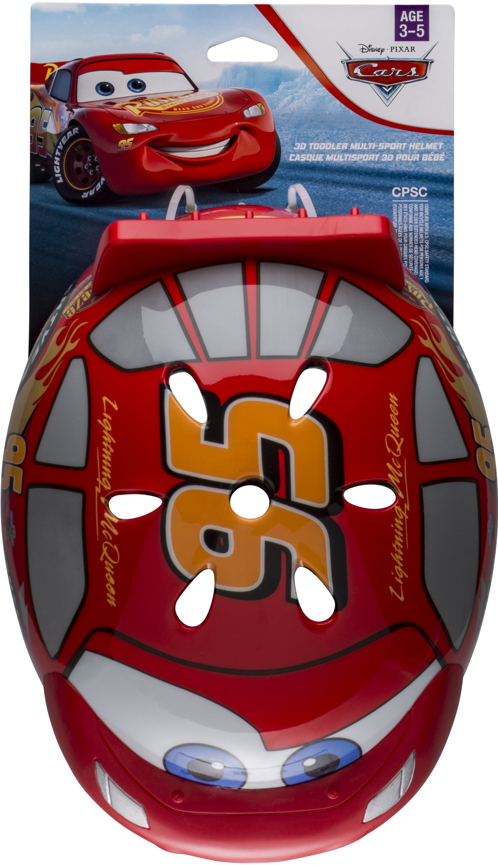 Cars 3D Lightning McQueen Toddler Multisport Helmet, 3+ (48-52)