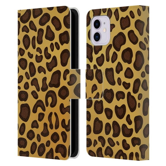 Head Case Designs Officially Licensed Haroulita Animal Prints Leopard Leather Book Wallet Case Cover Compatible with Apple iPhone 11