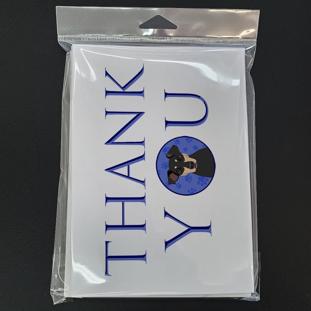 Rottweiler Black and Tan #3 Thank You Greeting Cards and Envelopes Pack of 8 7 in x 5 in