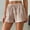 Beige, variant on Women's Drawstring High Waisted Tie Knot Wide Leg Textured Loose Summer Shorts L