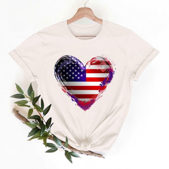 Vetsdori Womens Red White and Blue T Shirts Casual Summer Pullover Crew Neck Fourth of July,Independence Day American Flag USA Years Anniversary Graphic T-shirts for Women Short Sleeve
