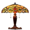 thumbnail image 1 of Lampe de Table Style Tiffany Jaune avec Fleurs, 1 of 1