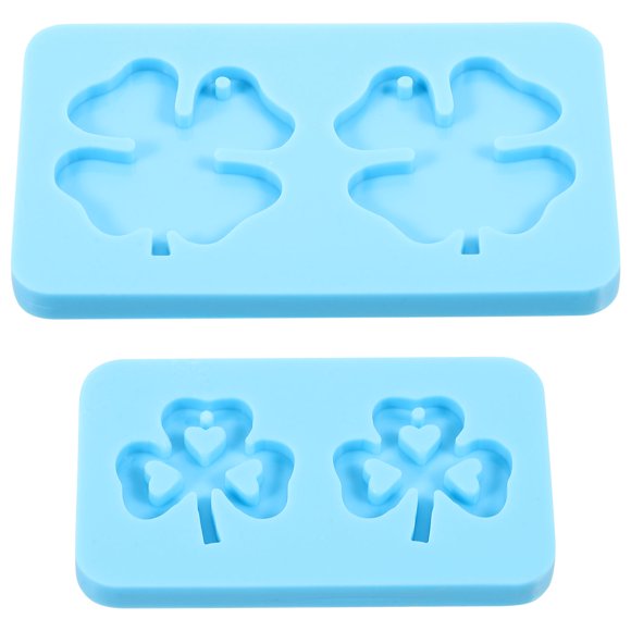 WASHWEPE 2Pcs Silicone Molds for DIY Earring Pendants Jewelry Craft Durable Blue Silicone