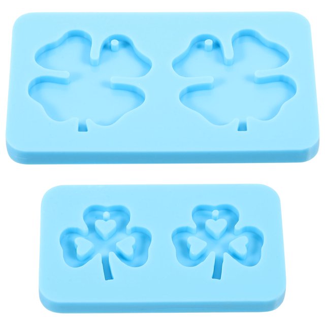 WASHWEPE 2Pcs Silicone Molds for DIY Earring Pendants Jewelry Craft Durable Blue Silicone