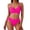 Hot Pink, variant on QIUOMBBP Womens Twist Front Bikini Set Crisscross Back String Swimsuit Top with Tie Side High Cut Bottom 2 Piece Bathing Suit Hot Pink XL