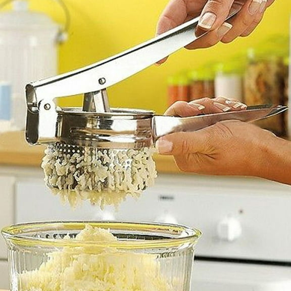 Stainless Steel Potato Masher Ricer Fruit Juicer Vegetable Press Chrome Plated