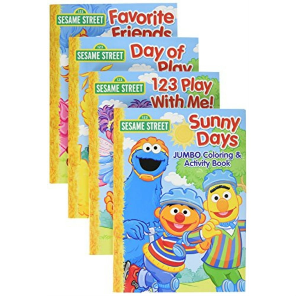 sesame street jumbo coloring & activity books (set of 4) favorite