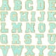 thumbnail image 1 of 26 parches de purpurina para planchar con letras A-Z, parches bordados decorativos para reparación, costura personalizada (dorado, azul), 1 of 5
