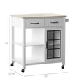 thumbnail image 5 of Twin Star Home 23.1 in. D Rolling Kitchen Cart, 5 of 7