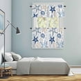 thumbnail image 6 of Summer Blue Khaki Starfish Kitchen Curtains Valances and Tiers Set of 3 Coastal Ocean Coral Tier Curtains and Valance with Rod Pocket for Small Windows, 27.5"x36", 6 of 9