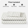 thumbnail image 4 of Bare Home Ultra-Soft Sheet Set - Premium 1800 Collection - Deep Pockets - 3-Pieces - Twin XL, Pennytile - Stone/White, 4 of 7