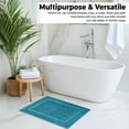 thumbnail image 5 of Bath Mat Floor Towel Set - Absorbent Cotton Hotel Spa Shower/Bathtub Mats [Not a Bathroom Rug] (Teal, 2 Pack (16"x24")), 5 of 6