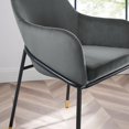 thumbnail image 4 of Modway Jovi Performance Velvet Dining Armchair Set of 2 in Black Charcoal, 4 of 9
