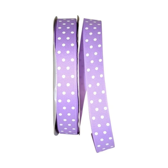 Reliant Ribbon 5201-430-05K 0.875 in. 50 Yards Grosgrain Confetti Dots Ribbon, Light Orchid