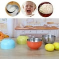 thumbnail image 2 of Hytrove 1 Ensemble Bol Rond Argenté en Acier Inoxydable pour Enfants pour l'Heure du Repas 11.8x11.8x3.1 Po, 2 of 8
