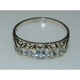 thumbnail image 6 of LBG British Made 9ct White Gold Natural Aquamarine Womens Band Ring - Size 8.75 - 33 size options, 6 of 7