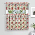 thumbnail image 2 of Kitchen Curtains and Valance Set 36 Inch Tier Pioneer Colorful Floral 3 Pieces Set Dining Room Small Curtain Drapes Cafe Curtains Valance for Home Decor Rod Pocket, 2 of 6