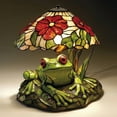 thumbnail image 3 of Iuhan Frog Lamp, Flower Stained Glass Table Lamp with Sculpted Frog Base and Petal Shade, Green Resin Decor Accent Lamp, Warm Ambient Lighting for Bedroom Living Room Reading Nook, 3 of 3