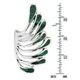 thumbnail image 4 of Brilliant Peacock Feathers Green Malachite Stone Sterling Silver Ring - 7, 4 of 7