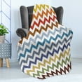 thumbnail image 4 of Chevron Soft Flannel Fleece Blanket, Chevron Pattern Easter Day Inspired Zigzag Colorful Design Retro Style Illustration, Cozy Plush for Indoor and Outdoor Use, 50" x 70", Multicolor, by Ambesonne, 4 of 5