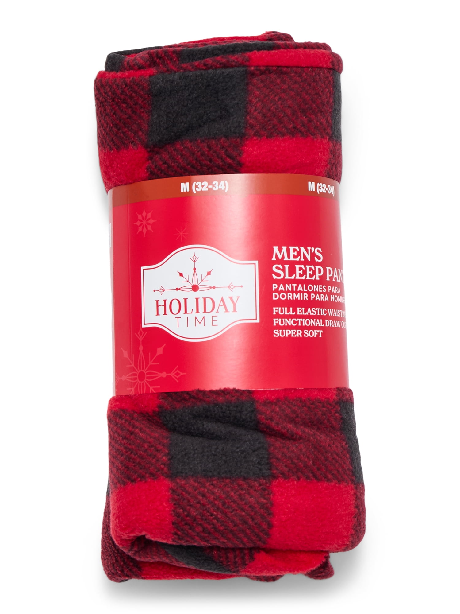 Holiday Time Men's Rolled Sleep Pants with Pockets, Size S-2XL
