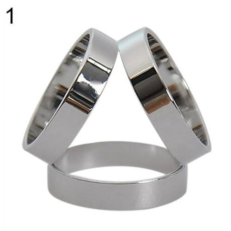 Stately Steel Scarf Buckle Ring - Metallic - Size 6