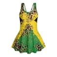 thumbnail image 6 of DISNIMO Jamaican Flag Leopard Print Girls Swimsuit One Piece Swimwear Skirted Hawaiian Summer Bathing Suit Sleeveless Quick Dry Swim Dress Size 7-8, 6 of 8