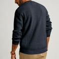 thumbnail image 3 of RYRJJ Men's Crewneck Lightweight Sweaters Quarter Button Sweatshirts Long Sleeve Casual Waffle Knitted Pullover Sweater(Navy,M), 3 of 8