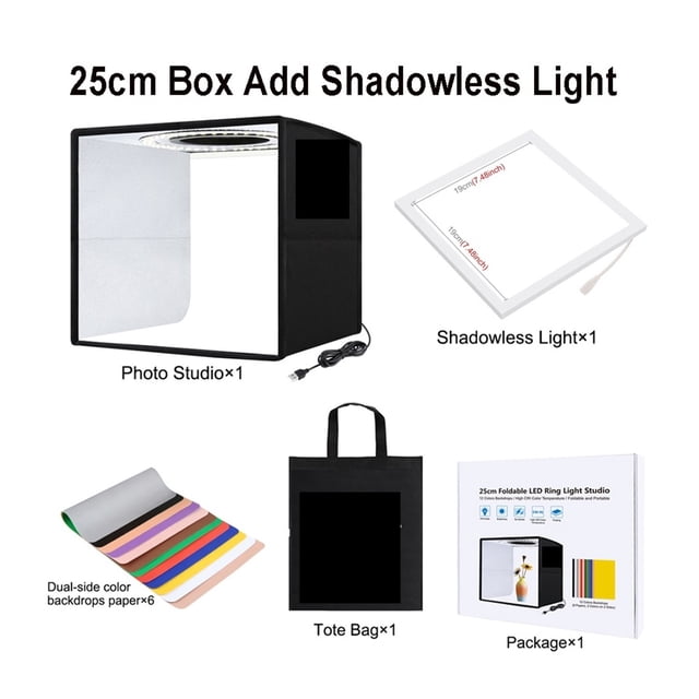 Lightbox 80 60 40 30cm Photo Ring LED Light Studio Box 6 12 Color Backgrounds Tabletop Photography Soft Shooting Tent Box ,Easy to Use