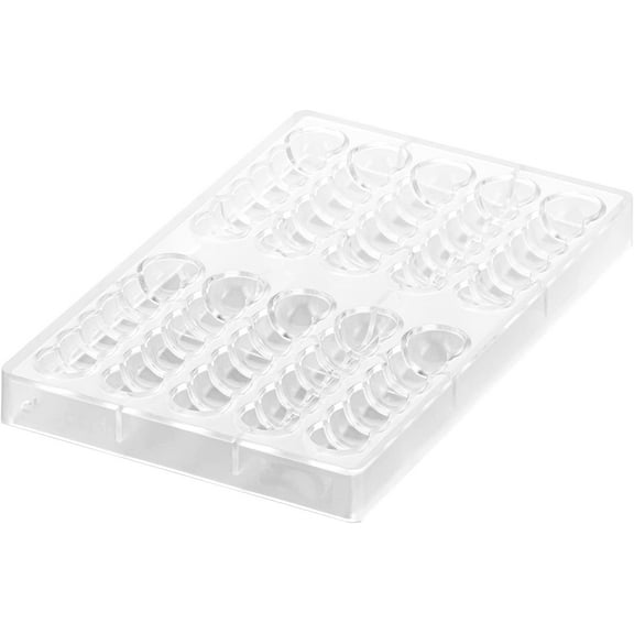 Silikomart Bolla-B Clear Tritan-Plastic Chocolate Mold with 10 Snack Bar Candy Bar Cavities, Each 115mm x 25mm x 15mm High