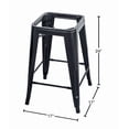 thumbnail image 3 of AmeriHome Black 24 inch Metal Backless Bar Stool  Wood Seat with Dark Elm Finish- 4 Piece, 3 of 7