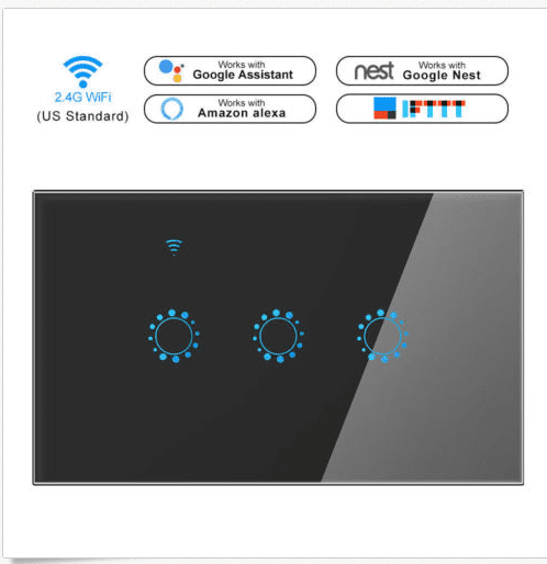 1/2/3 Gang Smart Home WiFi Touch Light Wall Switch Panel For Alexa Google APP 