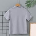 thumbnail image 4 of WRKEKC Boys Button Down Shirt Kids Solid Color Mandarin Collar Short Sleeve Button Up Casual Tops for Summer Wear 5-13 Years, 4 of 7