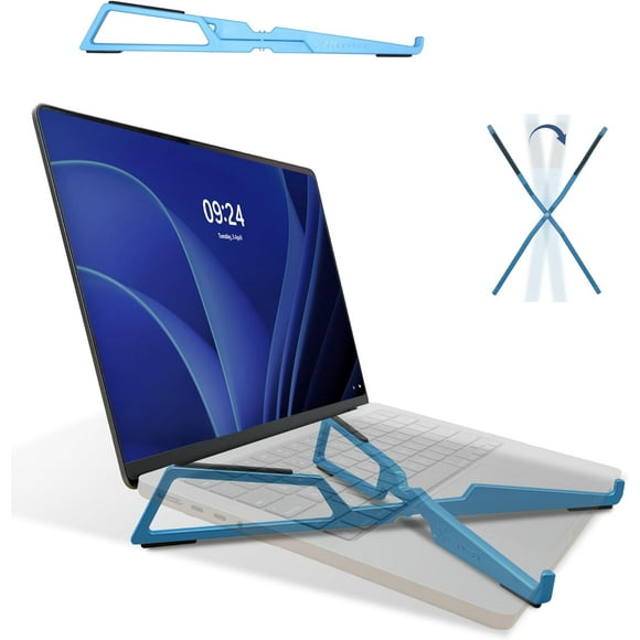 SDES-Portable Laptop Stand, Foldable Lightweight Ergonomic Laptop Riser, Compatible with Apple MacBook Pro & Air, Lenovo, HP, Dell, Asus, Acer, Razer, & More 10" - 16" Notebooks, Blue