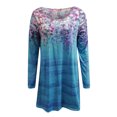 thumbnail image 4 of Vestido suelto clásico con estampado de flores de manga larga con cuello en V informal a la moda para mujer Pompotops hdfakjf7211, 4 of 5