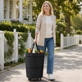thumbnail image 4 of 2-in-1 Portable Shopping Cart Grocery Trolley 23L Lightweight Folding with Wheels, Holds 12.5kg, 4 of 5