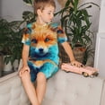 thumbnail image 4 of Balery Fiery Red Maple Leaf Fox Conjunto de Pijama Infantil de Manga Corta con Estampado – Ropa de Dormir de Algodón Suave-4X-Large, 4 of 6