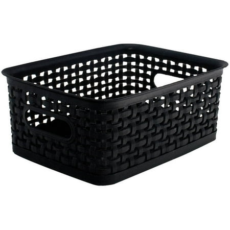 See Jane Work(R) Decorative Storage, Small Woven Bin, 4 3/5in.H x 7 3/10in.W x 10in.D, Black