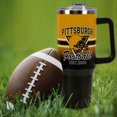 thumbnail image 5 of Football Tumbler Cup - Football Gifts for Men Women - 40 OZ Insulated Stainless Steel Coffee Cup with Lid and Straw, 5 of 6