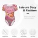 thumbnail image 4 of Fotbe Abstract Pink Gold Splash Body de Mujer con Cuello Redondo y Mangas Cortas, Sin Mangas Ajustado, Suave, Cómodo y Básico-Medium, 4 of 7