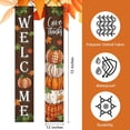 thumbnail image 2 of lijoe Thanksgiving Give Thanks Porch Banner Sign, Fall Pumpkin Patch Maple Leaves Front Door Decorative Hanging Welcome Banner Flag, Autumn Buffalo Plaid Farmhouse Decoration Home Outdoor Yard Decor, 2 of 6