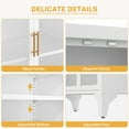 thumbnail image 4 of Foreate 53" Steel Storage Cabinet with 2 Glass Doors & COB Lights | 66lbs/Shelf Load-Bearing | Adjustable Shelves, Tempered Glass | Modern Sideboard for Kitchen/Dining, 4 of 11