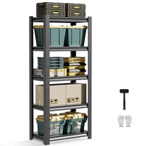 CXUZCZ 63" H Storage Shelves,5-Tier Heavy Duty Garage Shelving,Adjustable Shelving Unit,Metal shelf,Boltless Assembly Rack for Warehouse,Shed,3,000 lb Load,16 x 24 x63 Inches,Black
