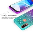 thumbnail image 5 of Motorola Moto E7 Power Case, with Tempered Glass Screen Protector SOGA Diamond Liquid Quicksand Cover Cute Girl Women Phone Case - Teal / Purple, 5 of 5