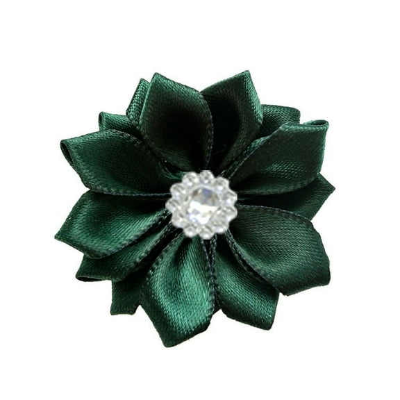 Namzi Ribbons Decor Craft Flowers 10 Pcs DIY Craft Flowers, Wedding Ornaments & Gift Wrapping Decorations,Dark Green